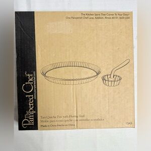 Pampered Chef Tart/Quiche Pan with Fluting Tool (Item #1543) NEW